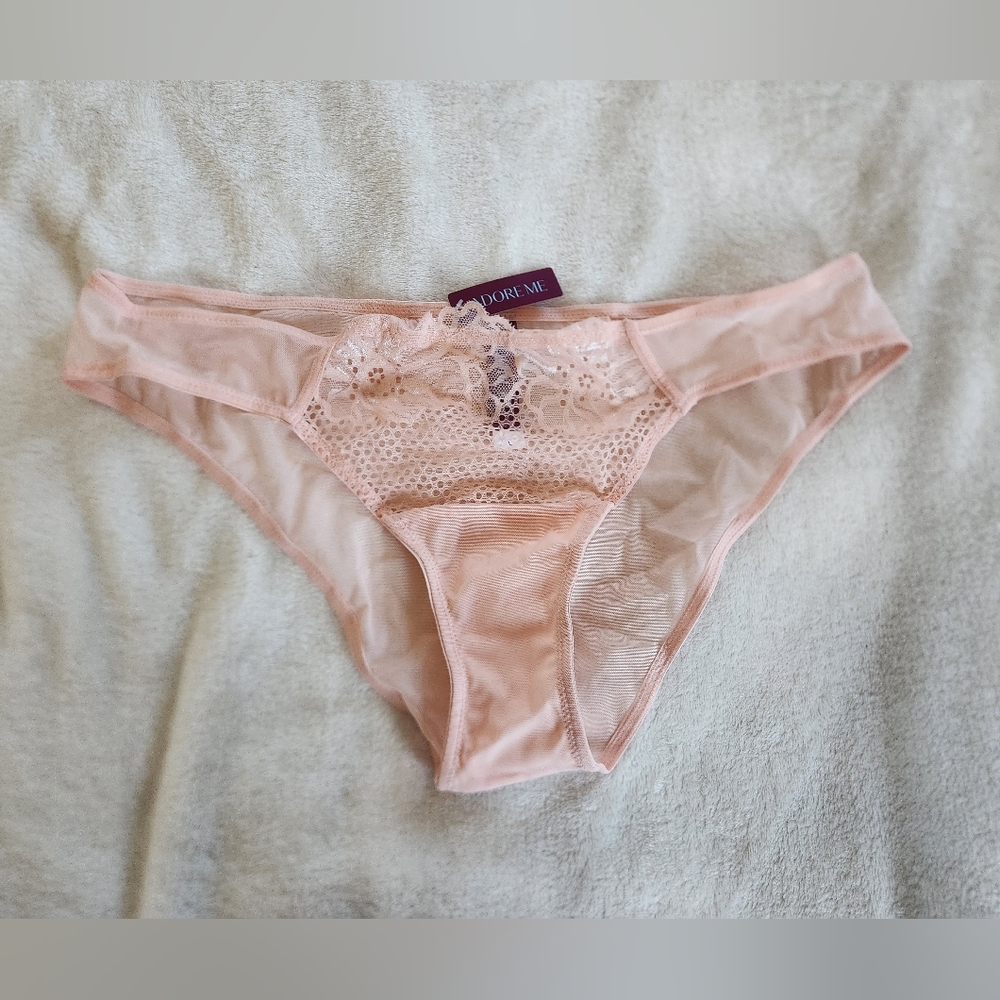 💥3for$15💥 NWT Adore Me Sheer Bikini Panty Peachykeen Large